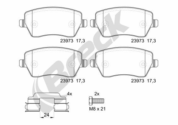 Set placute frana,frana disc 23973 00 702 00 BRECK